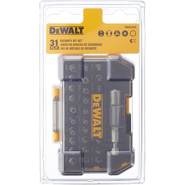 Juego de destornilladores de seguridad DEWALT, 31 piezas (DWAX200).