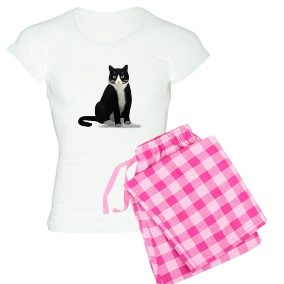 CafePress - Black And White Tuxedo Cat - Women's Light Pajamas
