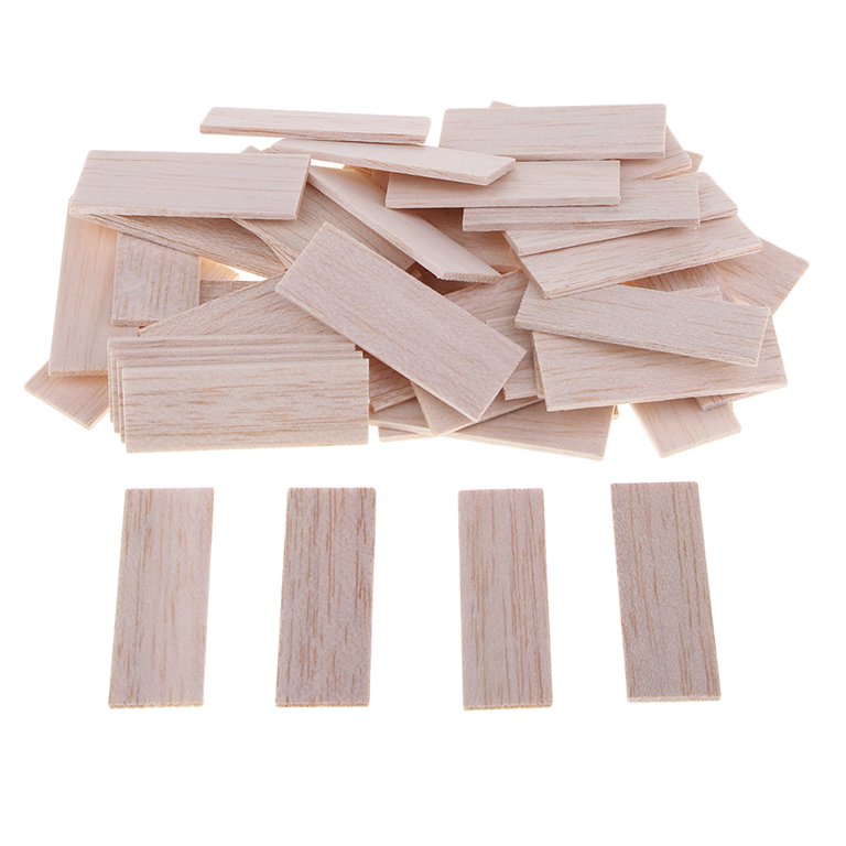 Natural Round Balsa Wood Woodcraft Flat Sticks Dowel 10 Pieces