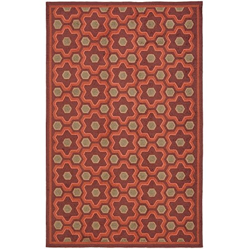 SAFAVIEH Martha Stewart Puzzle Geometric Cosmo Wool Rug, Chocolate Cosmos Brown, 7'9"x9'9"