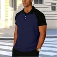 thumbnail image 4 of Casual Short Sleeve Shirts for Men, Flannel Collar Open Front Button Down, Solid Color Polyester Top,, 4 of 6