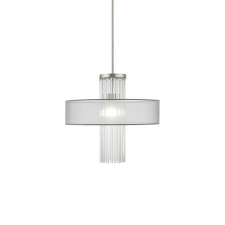 - Livex Lighting Alexis 1-light Brushed Nickel Pendant Chandelier