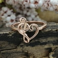 thumbnail image 2 of Musical Note Treble Clef Heart Promise Ring In 14K Rose Gold Over Sterling Silver, Ring Size: 10, 2 of 4