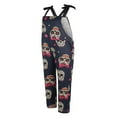 thumbnail image 3 of EIMELI Women Halloween Outfits Bib Pants Skull Pattern Jumpsuit Plus Size Adjustable Straps Overalls, 3 of 6