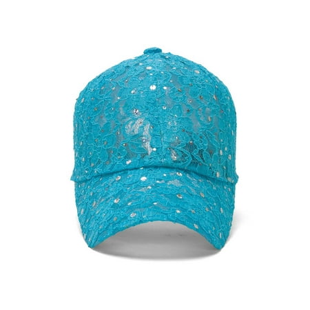 Sequin Baseball Cap - Sequin Lace Glitter Adjustable Baseball Cap