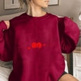 thumbnail image 2 of Heart Oversized Sweatshirts for Women Valentines Day Casual Crewneck Long Sleeve Pullover Cute Tops, 2 of 4