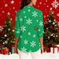 thumbnail image 4 of Womens Tops Long Sleeve Christmas Shirt Button Down Shirt Casual Beach Shirts,Blouse for Women Green M, 4 of 6