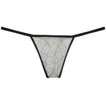 Botmois Men See-throuhg Lace Thong Pouch Sports Tangas Hipster T-back Underwear White L