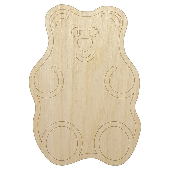 Gummi Bear Candy Wood Shape Unfinished Piece Cutout Craft DIY Projects - 4.70 Inch Size - 1/8 Inch Thick