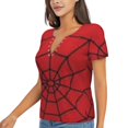 thumbnail image 2 of Spider-Man Women's Sexy Deep V-Neck Short Sleeve T-Shirt, 2 of 7