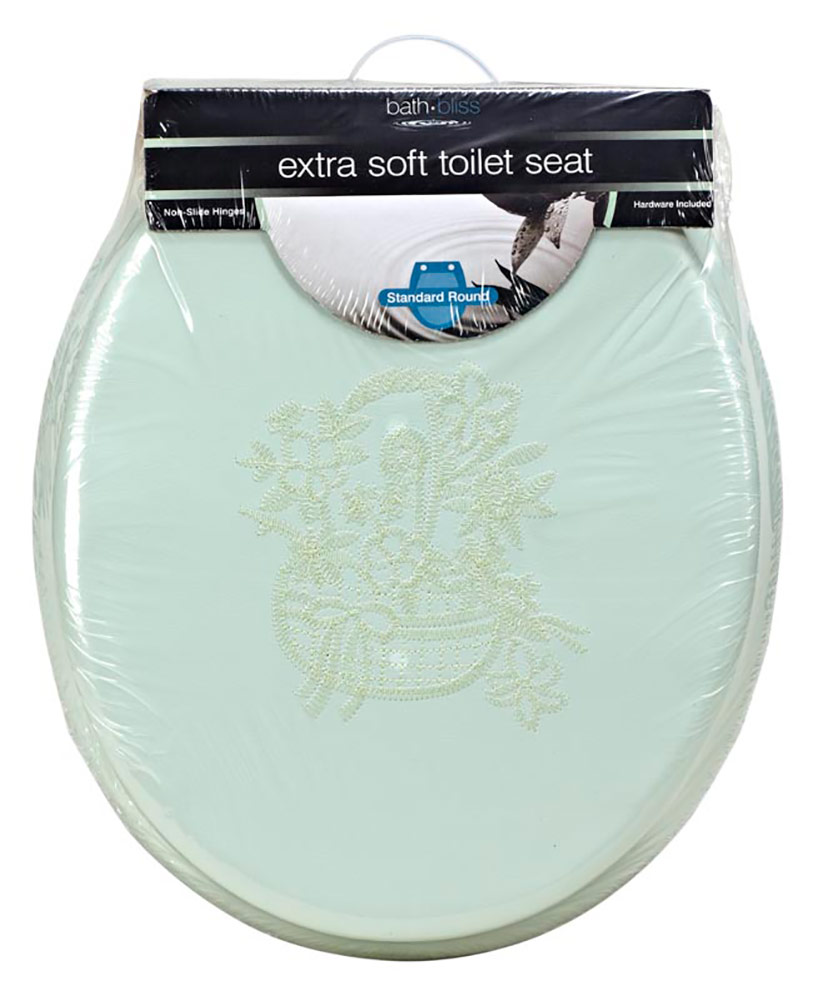 Bath Bliss Extra Soft Standard Toilet Seat, Jade-Green, 16.5 Inches