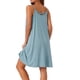 thumbnail image 3 of INSPIRAR CHIC Vestido de Noche Sin Mangas con Tirantes Cruzados Ropa de Dormir Noche L Azul, 3 of 6