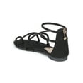 thumbnail image 3 of New Women Liliana Teena-1 Satin Toe Ring Strappy Gladiator Flat Sandal, 3 of 5