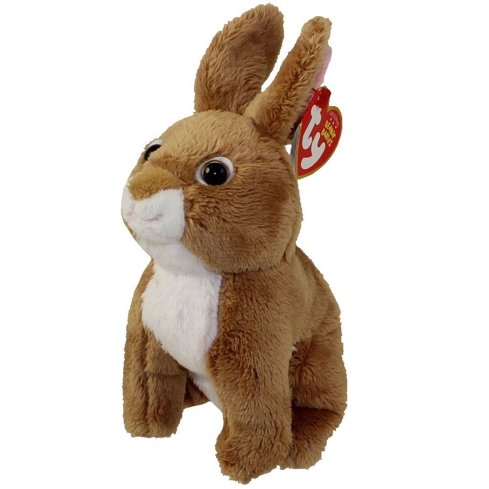 Ty 7" Beanie Babies Fields Bunny Rabbit Plush 2010 Stuffed White Tan Brown for sale online 