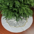 thumbnail image 2 of Northlight 48" Gold and Silver Flourish Christmas Tree Skirt with Velveteen Trim, 2 of 2