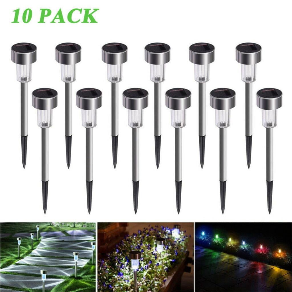 RnemiTe-amo DealsKitchen Tools Kitchen Supplies 10PCS Garden Outdoor Stainless Steel LED Solar Lights Yard Lamp