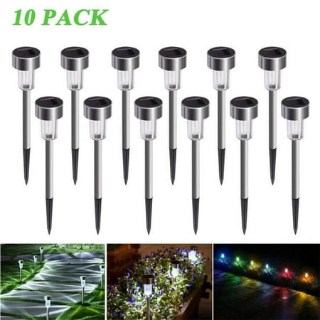 

CHMORA 10PCS Garden Outdoor Stainless Steel LED Solar Lights Yard Lamp