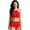 Red, variant on Pandaie Girls' Bandeau Bikini 2-Piece Swimsuit Solid Color Halter Tankini Kids Tank Tops Drawstring Shorts Bathing Set for Beach Vacation 12-13 Years Blue