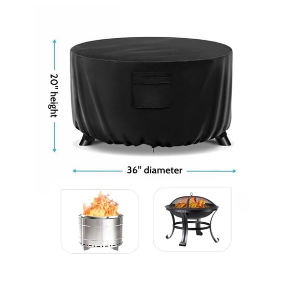 JUANCHENG 36 Inch Round Fire Stove Cover Secure Fit Waterproof 210D 420D Oxford Fabric 210D