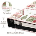 thumbnail image 3 of FORMRS 3 Ring Photo Album 4"x6" Self Adhesive Large Capacity PU Leather Cover, Red Christmas House, 3 of 8