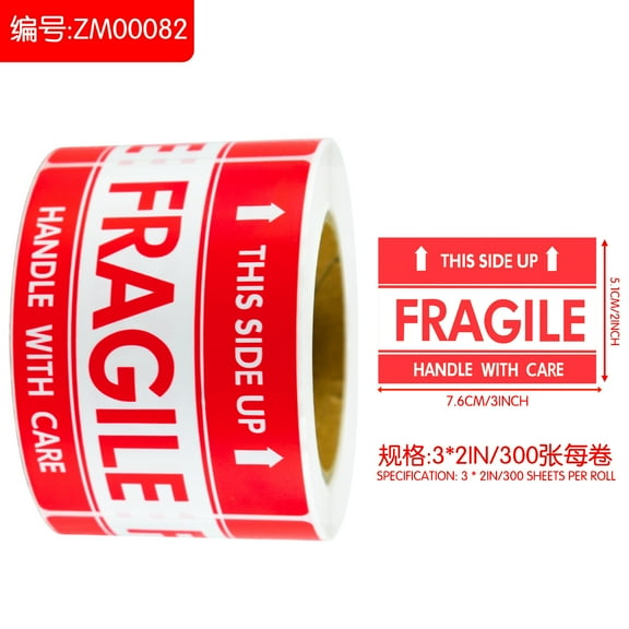 NICEXMAS High Visibility Red Fragile Stickers for Shipping and Moving with Durable Adhesive