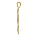 thumbnail image 2 of Real 14kt Yellow Gold Polished / Textured Palm Trees Pendant; for Adults and Teens; for Women and Men, 2 of 4