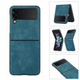 thumbnail image 2 of Allytech for Samsung Galaxy Z Flip 4 Ultra-Thin Folding Case, Premium PU Leather Anti-Drop Heavy Duty Full Body Protective Case for Samsung Z Flip 4 6.7" 5G 2022 Ladies Women Men, Blue, 2 of 8