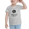 thumbnail image 3 of Hi I'm New Here Cute Toddler Tshirts for Boys Girls (Gray, Youth S), 3 of 5
