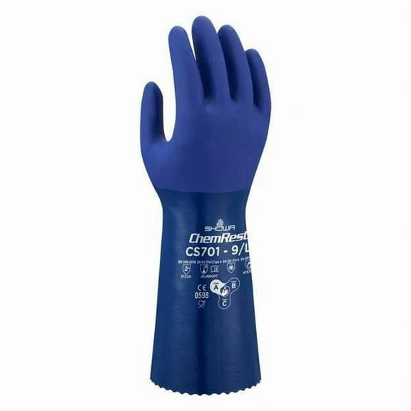 Showa Glove,Chemical Resistat,Seamless Knit,PR CS701L-09