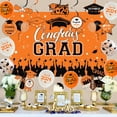 thumbnail image 4 of Graduation Party Decorations 2024 Orange and Black, Congrats Grad Backdrop, Graduation Hanging Swirls, Class of 2024 Decor for University College Senior Graduation Party Supplies, 4 of 6