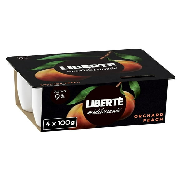Liberte Méditerranée 9% Yogurt, Orchard Peach, 4x100g