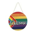 thumbnail image 2 of Replio Rainbow Door Sign Welcome Sign Wooden Farmhouse Home Sign Door Sign For Front Door Farmhouse Home Outdoor Decor Gifts Ideas, 2 of 9