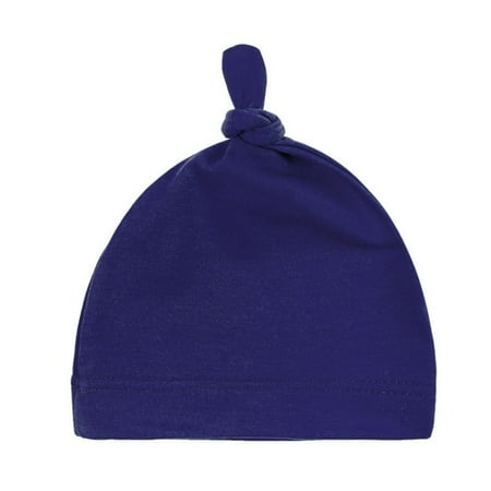 

Newborn Baby Boys Girls Cotton Knotted Caps Toddler Infant Cute Beanie Hats Dark Blue