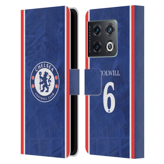 Head Case Designs Officially Licensed Chelsea Football Club 2025/26 Players Home Kit Levi Colwill Leather Wallet Case Compatible with OnePlus 10 Pro
