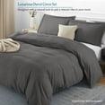 thumbnail image 2 of VEGAS HOTEL COLLECTION Classic Egyptian Cotton 1-Piece Duvet Cover { Zippered Closure } 1000 Thread Count- Fabulous Solid Looking Color Dark Grey - Queen Size, 2 of 5