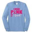thumbnail image 2 of I Wear Pink for My Aunt Survivor Awareness Mens Long Sleeve Shirt, Light Blue, Medium, 2 of 3