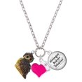 thumbnail image 1 of Delight Jewelry Resin Sitting Owl - Hot Pink Heart Nurse Strong Zoe Necklace, 1 of 4