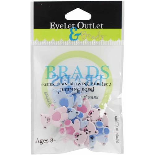EYELET OUTLET Bear Brads Pink/Blue 