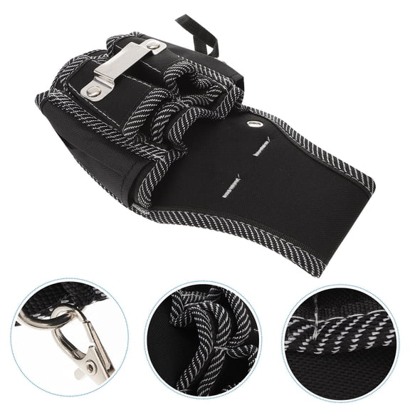 Uonlytech Multi-Functional Waist Bag for Tool Storage Lightweight Black Waist Pouch with Multiple Tool Compartments