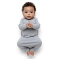 thumbnail image 3 of COUVER Long Sleeve Ribbed Cotton Sleeper Layette Heather (Infant), 3 of 4