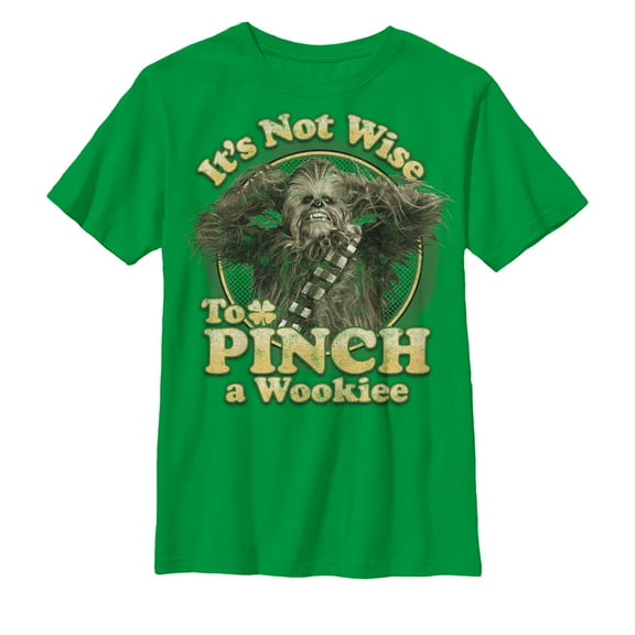 Boy's Star Wars St. Patrick's Day Don't Pinch a Wookiee  Graphic Tee Kelly Green X Large