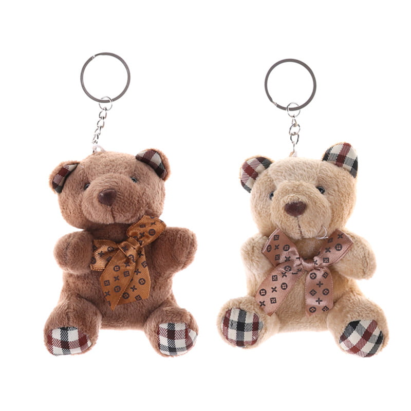 New 10cm Plush Doll Bear Fashion Phone Bag Key Chain Pendant Wedding Shed_TI 