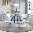 thumbnail image 5 of Ace Dining Chair White & Silver Dining Chair, Modern Style, Plush and durable faux leather fabric, Plywood, Indoor Dining, 5 of 12
