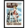 thumbnail image 2 of Art.com Cape Hatteras, North Carolina - Lifeguard Pinup Girl Art Print by Lantern Press, Black Frame Wall Art, 17" x 23", 2 of 5