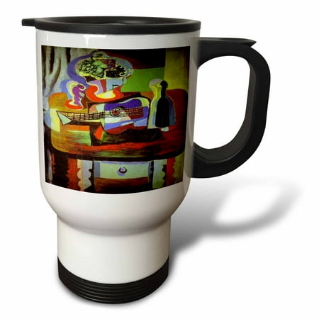 3dRose Picasso Painting Bowl Of Fruit n Guitar, Travel Mug, 14oz, Stainless Steel