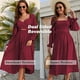 thumbnail image 2 of Vestido de manga larga abullonada con lazo en la espalda para mujer Vestido midi informal con volantes envuelto en volantes de salvia Reversible con bolsillo para fiesta Boda en la playa vino rojo xl TUNC Sencillez, 2 of 5
