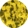 thumbnail image 1 of Ahgly Company Indoor Round Abstract Yellow Modern Area Rugs, 7' Round, 1 of 4