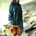 thumbnail image 2 of Poncho impermeable largo, reutilizable y grueso, de color verde oscuro, con mangas elásticas, impermeable para exteriores, con capucha, resistente al viento, para escalada, viajes y adultos., 2 of 7