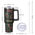 thumbnail image 2 of Green 40oz Xmas Tumbler with Lid and Straw, Santa Claus Stainless Steel Insulated Cup Gifts for Home Travel, 2 of 4