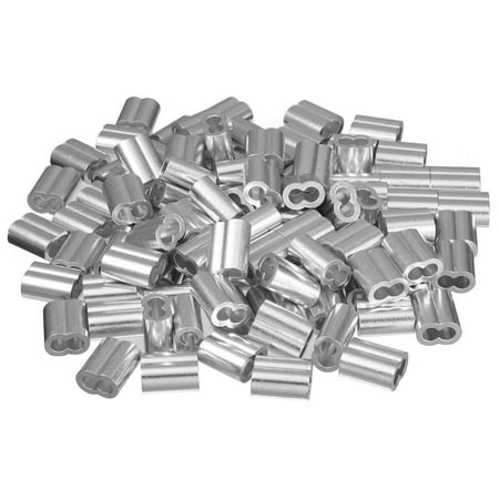 

5/32 inch (4mm) Diameter Wire Rope Aluminum Sleeves Fittings Cable Crimps 100pcs